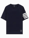 4-Bar Stripe Crew Neck Short Sleeve T-Shirt Navy - THOM BROWNE - BALAAN 2