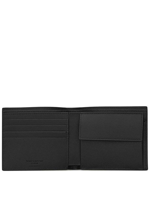 Logo East West Half Wallet Black - SAINT LAURENT - BALAAN 5