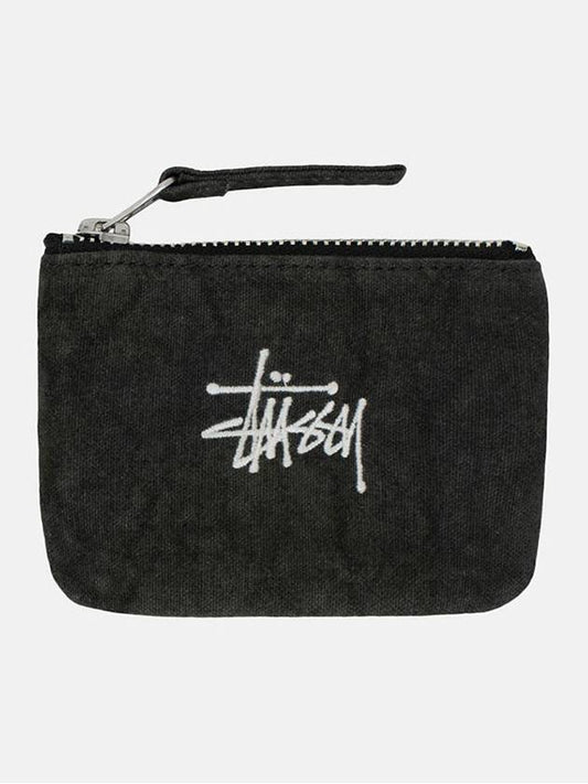 Canvas Coin Pouch Wallet Washed Black - STUSSY - BALAAN 1