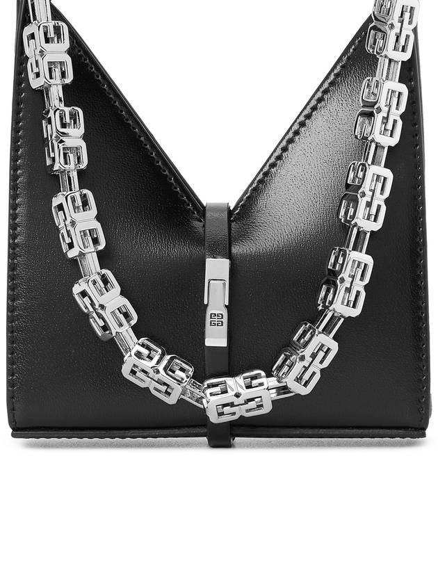 Box Micro Cut-out Chain Leather Shoulder Bag Black - GIVENCHY - BALAAN 9