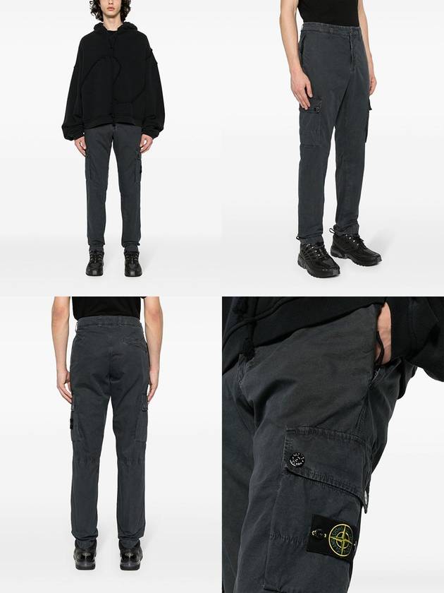 Wappen Patch Old Treatment Slim Fit Cargo Straight Pants Charcoal - STONE ISLAND - BALAAN 3