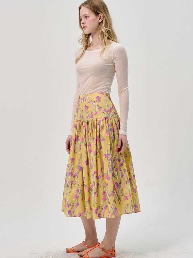 Painting Flower Cotton Mermaid Skirt_Yellow - SORRY TOO MUCH LOVE - BALAAN 3