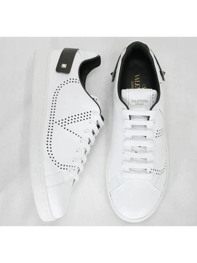 Men's Backnet V Logo Low Top Sneakers White Black - VALENTINO - BALAAN 3