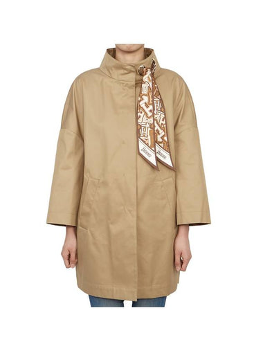 Women's Delon High Collar Jacket Beige - HERNO - BALAAN 1