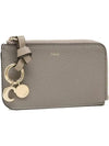 Alphabet Half Zipper Leather Card Wallet Grey - CHLOE - BALAAN 2