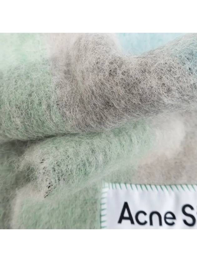 Check Mohair Muffler Turquoise Grey Mint - ACNE STUDIOS - BALAAN 3