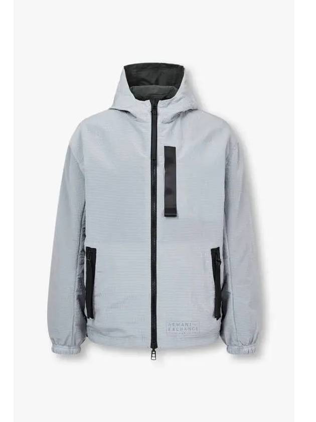 Men s Reversible Seesucker Hooded Jacket Gray - ARMANI EXCHANGE - BALAAN 1