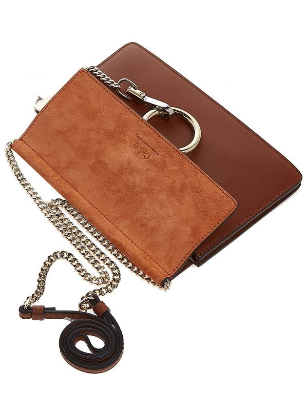 Fay Suede Chain Mini Shoulder Bag Classic Tobacco - CHLOE - BALAAN.