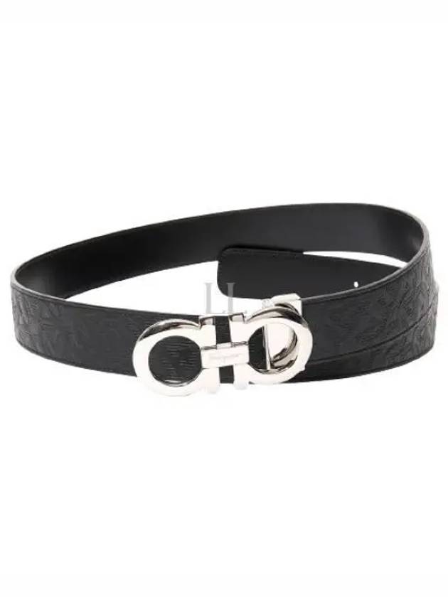 Gancini Reversible Adjustable Leather Belt Black - SALVATORE FERRAGAMO - BALAAN 2