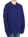 Crew Neck Wool Knit Top Blue - TEN C - BALAAN 4