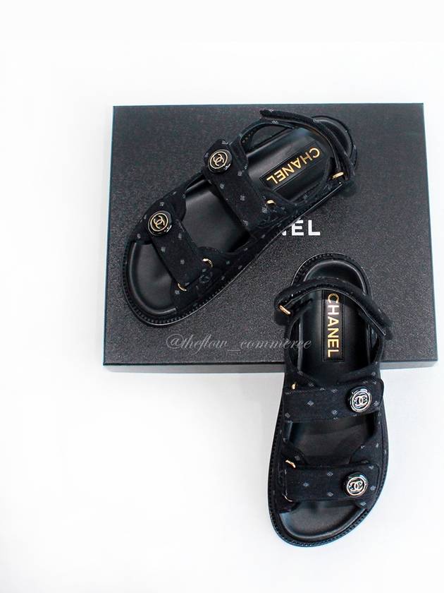 Sandals Printed Denim Black - CHANEL - BALAAN 2