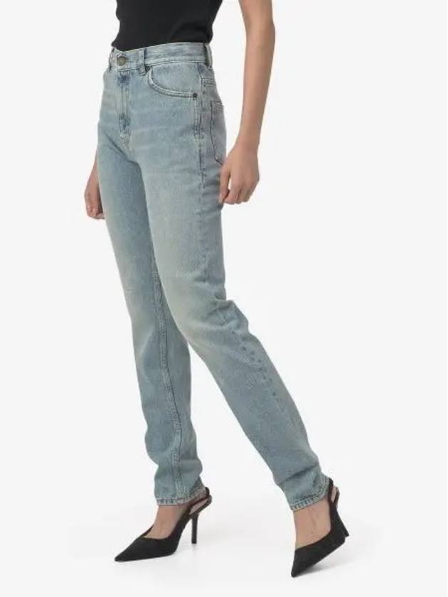 Denim Cotton Straight Jeans Blue - SAINT LAURENT - BALAAN 2