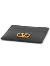 V Logo Signature Card Wallet Black - VALENTINO - BALAAN 4