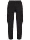 Men's Wappen Patch Cargo Track Pants Black - STONE ISLAND - BALAAN 2