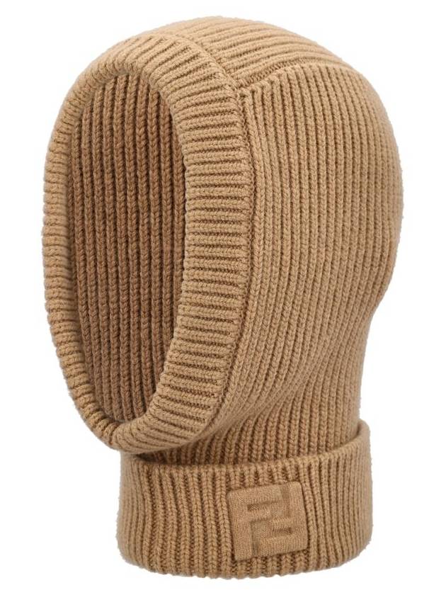 FF Logo Wool Balaclava Beige - FENDI - BALAAN 2