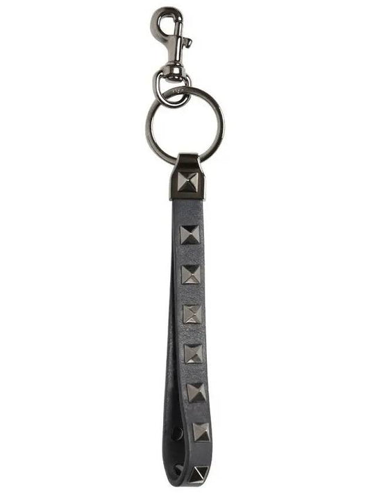 Garavani ROCKSTUD Rockstud detail key holder black - VALENTINO - BALAAN 2