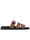 Chypre H Logo Calfskin Sandals Brown - HERMES - BALAAN 2