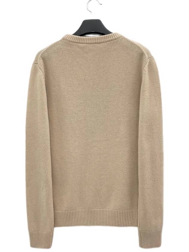 Men's Big Fox Head Classic Pullover Knit Top Beige - MAISON KITSUNE - BALAAN 3