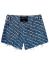 Byte Logo Monogram Denim Shorts Blue - ALEXANDER WANG - BALAAN 3