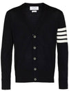 Men's Sustainable Classic Diagonal Wool Cardigan Navy - THOM BROWNE - BALAAN 2