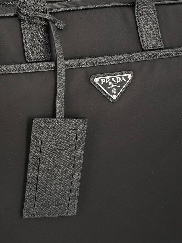 Re-Nylon Saffiano Leather Briefcase Black - PRADA - BALAAN 5