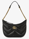 Marmont Small Leather Shoulder Bag Black - GUCCI - BALAAN 3