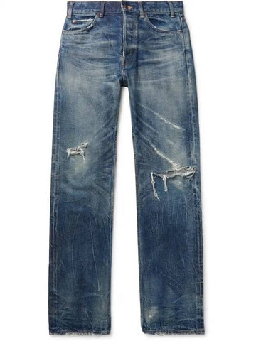 Men's Moonlight Washing Jeans Blue - CELINE - BALAAN.