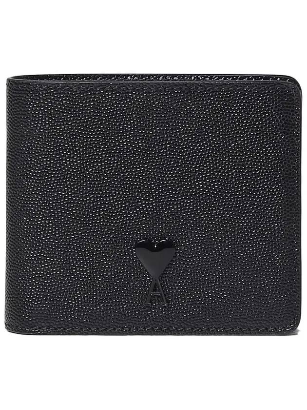 Heart Logo Half Wallet Black - AMI - BALAAN 3