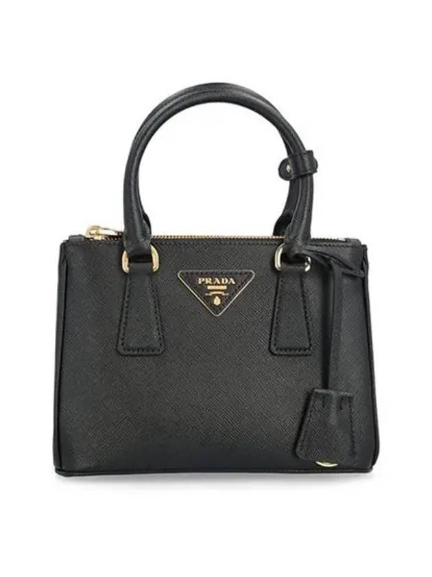 Galleria Saffiano Leather Mini Tote Bag Black - PRADA - BALAAN 3