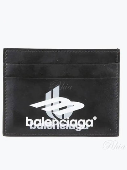 Logo Print Leather Card Wallet Black - BALENCIAGA - BALAAN 2