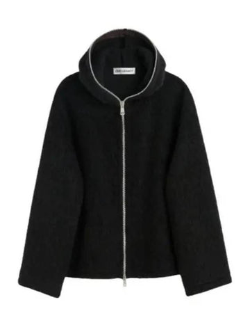 Hairy Zip-Up Hoodie Cardigan Black - OUR LEGACY - BALAAN 1