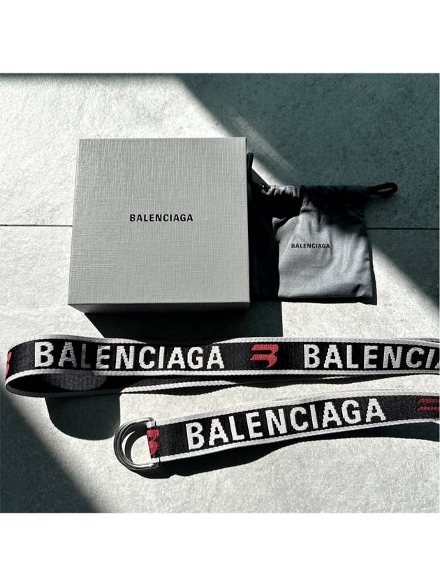 OS Men s Embroidered D Ring De Belt Gray Red - BALENCIAGA - BALAAN 6