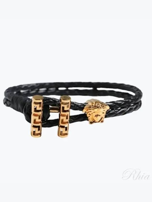 Medusa Leather Bracelet Black - VERSACE - BALAAN 2