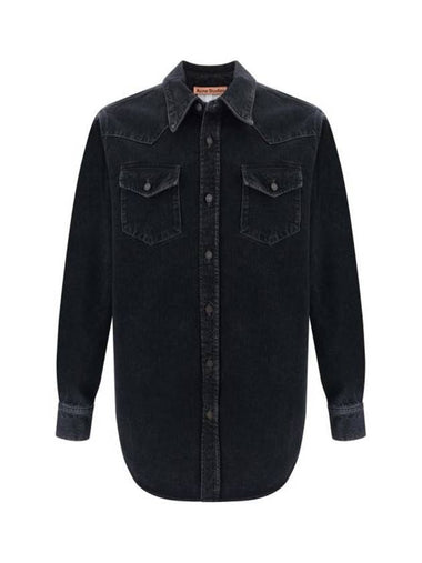 Karty Denim Long Sleeve Shirt Black - ACNE STUDIOS - BALAAN 1