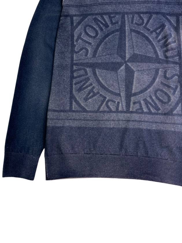 Wappen Patch Logo Printing Knit Top Navy - STONE ISLAND - BALAAN 5