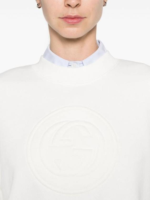 GG Logo Cotton Sweatshirt White - GUCCI - BALAAN 3