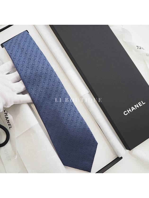 CC round logo tie blue AA9629 - CHANEL - BALAAN 1