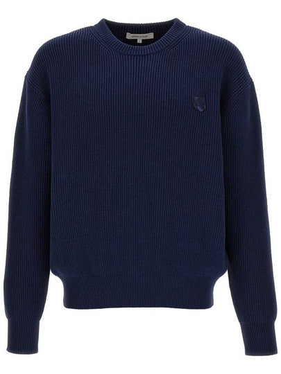 Bold Fox Head Patch Comfort Knit Top Navy - MAISON KITSUNE - BALAAN 2