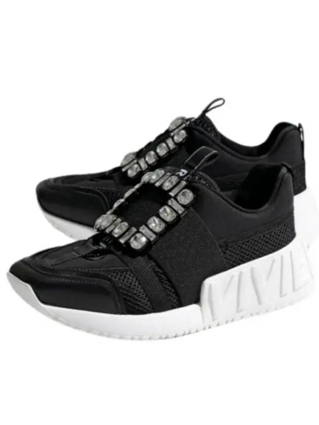 Viv Buckle Mesh Technical Low Top Sneakers Black - ROGER VIVIER - BALAAN 2