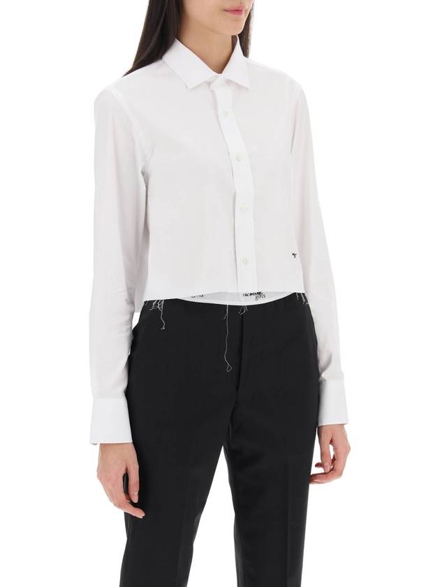 cotton twill cropped shirt - HOMMEGIRLS - BALAAN 2