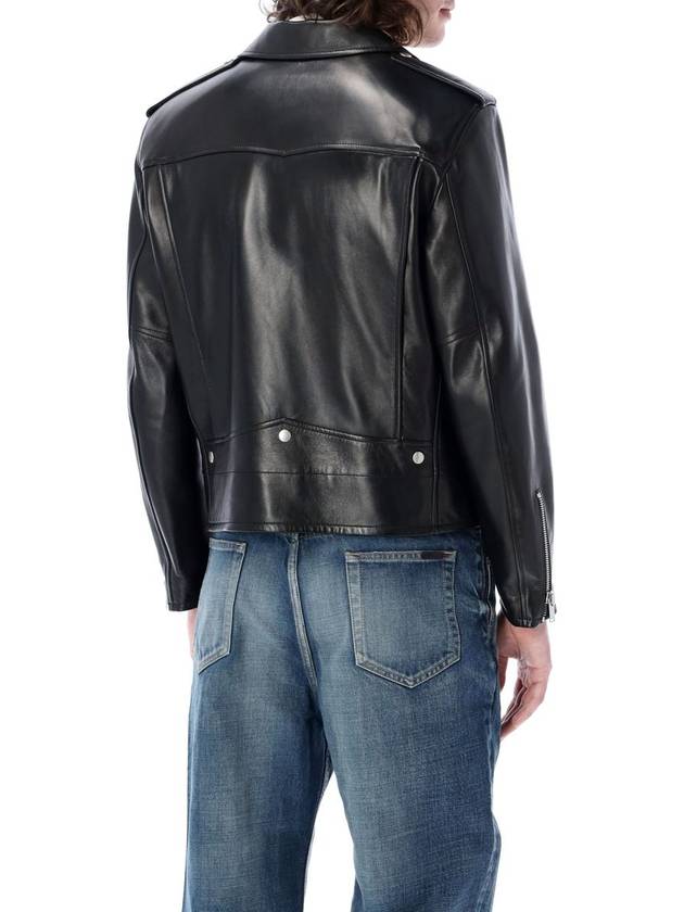 Classic Motorcycle Jacket in Lambskin Black - SAINT LAURENT - BALAAN 3