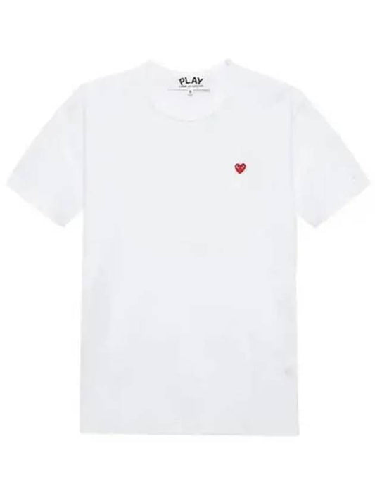 Play Men's Mini Red Heart Short Sleeve T-Shirt P1 T304 2 White - COMME DES GARCONS - BALAAN 2