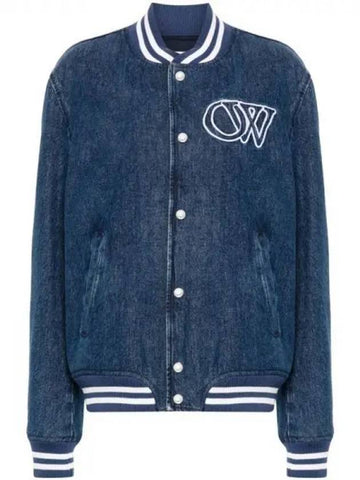 Off White OW Logo Denim Bomber 270616 - OFF WHITE - BALAAN 1