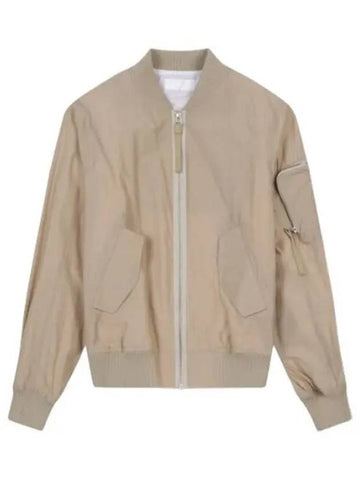 Logo Bomber Jacket Beige Jumper - HELMUT LANG - BALAAN 1