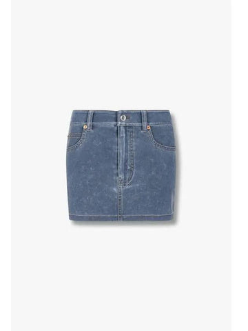 Back logo patch mini skirt dark blue - ALEXANDER WANG - BALAAN 1