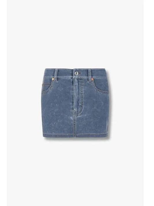 Back logo patch mini skirt dark blue - ALEXANDER WANG - BALAAN 1