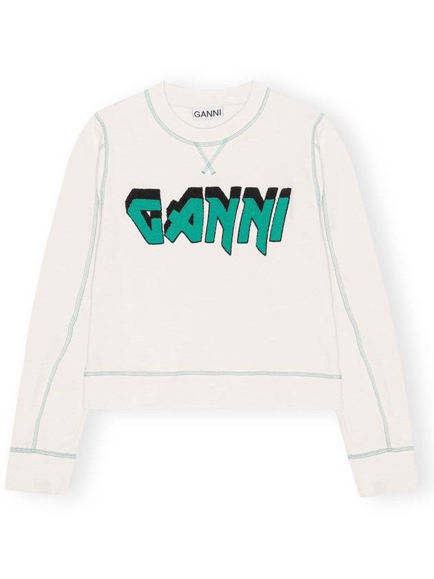 Women's ISOLI ROCK Sweatshirt Ivory T3459 - GANNI - BALAAN 1