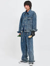 Jinro Oversized Denim Jacket Suit Blue - C WEAR BY THE GENIUS - BALAAN 1