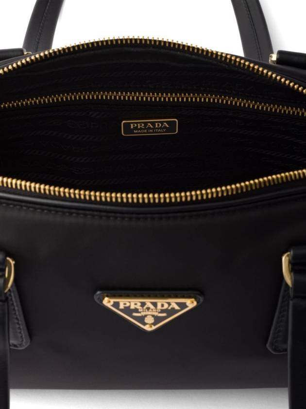 Medium Re-Nylon Leather Tote Bag Black - PRADA - BALAAN 5