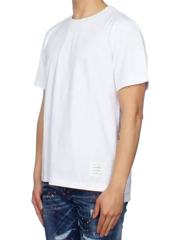 Men's Side Slit Relaxed Short Sleeve T-Shirt White - THOM BROWNE - BALAAN 4